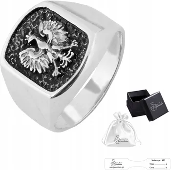 Prsten Patriotický pečetní prsten stříbro ryzost 925 Elegantní prsten Znak Polský | vel. 30