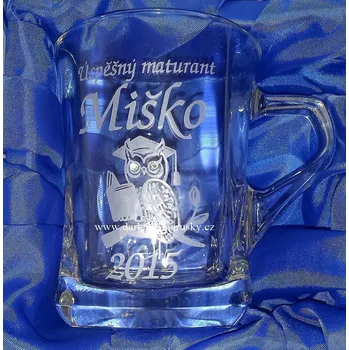 Pískovaný hrníček Geo nízký - Maturant