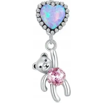 Přívěsek Stříbrný přívěsek charms medvídek srdce stříbro 925