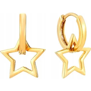 Náušnice NÁUŠNICE Z NEREZOVÉ OCELI POZLÁCENÉ HVĚZDA