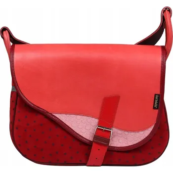 Kabelka Słoń Torbalski kabelka přes rameno z pravé kůže červená