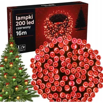 Vánoční dekorace Vánoční Osvětlení Na Stromeček 200 Červená s programátorem, venkovní i vnitřní, IP44