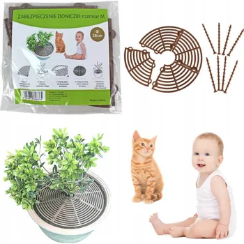 Květináč Ochranný kryt na květináč proti kočkám a psům, nastavitelný kulatý M 10-28 cm