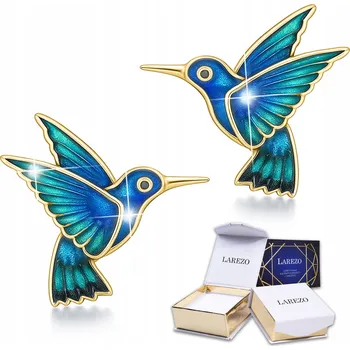 Náušnice Zlaté Náušnice s Kolibříkem Modří Ptáčci Kolibříci Vlaštovky STŘÍBRO 925