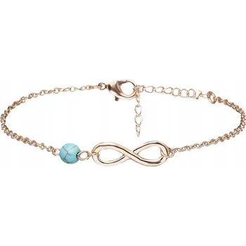 Náramek Zlatý náramek na kotník s nekonečnem (osmička) – nastavitelný, s kamínkem B6