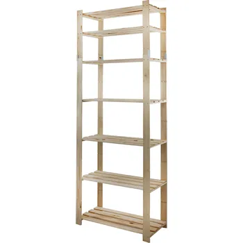 Dílenský regál Dřevěný regál Mamutex 2200x800x380 mm – 7 polic, nosnost 350 kg, borovice