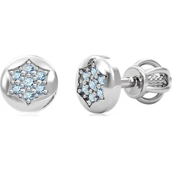 Náušnice Couple, Elegantní peckové náušnice Elmina, bílé zlato se zirkony, 585-66-3-0403.1B00.0.00.003.05