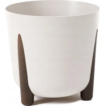 Květináč Plast Květináč béžový Lamela 18,3 cm x 18,3 x 18 cm