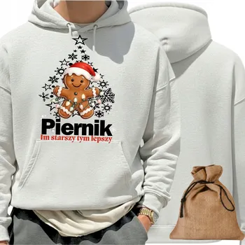 Pánská mikina MIKINA Vánoční Stromeček Dárek Svatého Mikuláše Cukroví XL Šedá