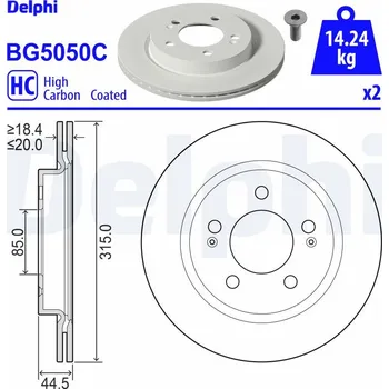 Brzdový kotouč Brzdový kotouč DELPHI BG5050C