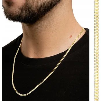 Řetízek PÁNSKÝ ZLATÝ ŘETÍZEK PANCR 4G PLNĚ KOVANÝ SILNÝ ŘETÍZEK 55 CM STŘÍBRO 925