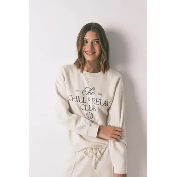 Dámská mikina Mikina women'secret dámská, béžová barva, s potiskem, 3272291 01X, vel. L