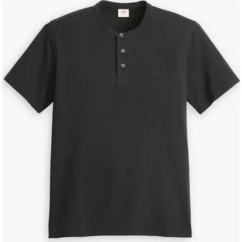 Pánské tričko LEVI'S® PÁNSKÉ HENLEY TRIKO S KRÁTKÝM RUKÁVEM - ČERNÉ M