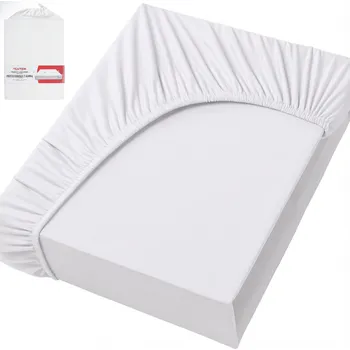 Prostěradlo Prostěradlo Bavlna Elastan s Gumou 140x200 +35cm BÍLÉ PŘÍJEMNÉ SILNÉ