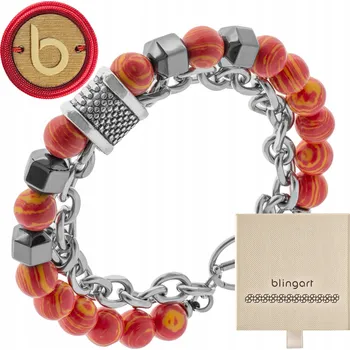 Náramek Pánský náramek korálky kameny, AHÁT, červený