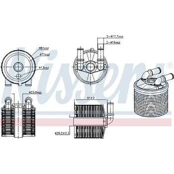 Chladič motoru Chladič oleje, automatická převodovka NISSENS 91506