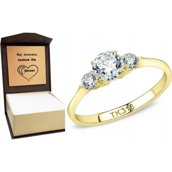 Prsten Zlatý zásnubní prstýnek SAY YES gravírování vel. 19
