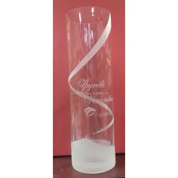 Váza Luxusní svatební váza Válec XL - spirála s kamínky