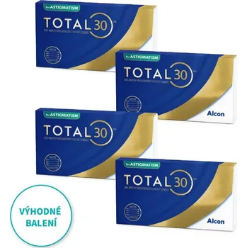 Kontaktní čočky Torické čočky Alcon TOTAL30 for Astigmatism (3 čočky) výhodné balení 4 kusů