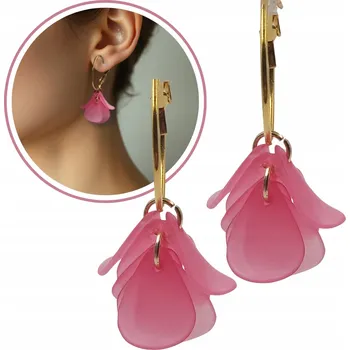 Náušnice Náušnice květy na kruzích, módní živé barvy, lehké, malé akrylové