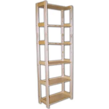 regál Biedrax Regál dřevěný masivní 33,5 x 45 x 204 cm, 6 polic Barva: Přírodní