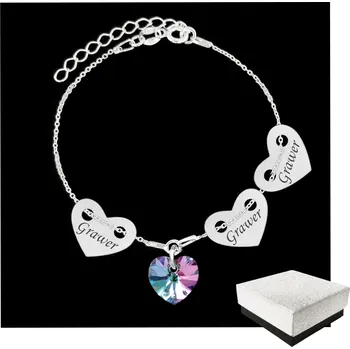 Náramek Stříbrný náramek Srdce GRAVÍROVÁNÍ Tři Srdce Stříbro 925 DÁREK