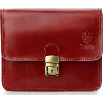 Kabelka Vera Pelle kabelka kožená kabelka přes rameno z pravé kůže červená