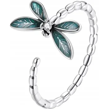 Prsten Stříbrný Prstýnek Vážka Nastavitelný Stříbro S925