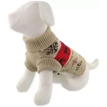 Obleček pro psa Svetr Dog Fantasy Winter Tale Vánoční pletený se soby, XL 65cm