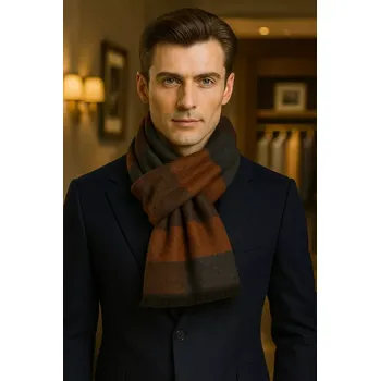 Šála Pánská módní šála s oranžovými bloky (Pánská šála)