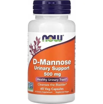 NOW Foods, D-manóza, 1500 mg, 60 rostlinných kapslí (500 mg na kapsli)