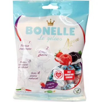 Bonbon Želé Bonbony s příchutí ostružin a jahod bez konzervantů a umělých barviv 90g Bonelle