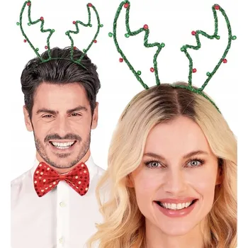 Čelenka ZELENÁ VÁNOČNÍ ČELENKA SOB SOB BAŇKY VÁNOCE SVÁTKY