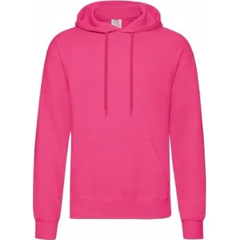 Pánská mikina Pánská mikina s kapucí Klokanka Fruit of the Loom RŮŽOVÁ Fuchsia vel XXL