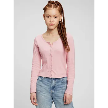 Dívčí svetr GAP Dívčí Dětský žebrovaný kardigan GAP Růžová 18/20 (2947282)