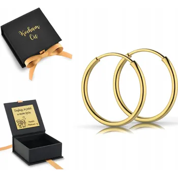 Náušnice ZLATÉ NÁUŠNICE KRUHY STŘÍBRO 925 POZLÁCENÉ 1,8 CM 18 MM HLADKÉ