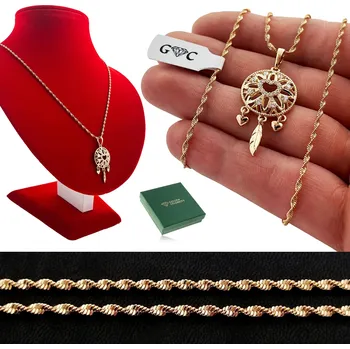 Řetízek POZLACENÝ ŘETÍZEK + LAPAČ SNŮ OCEL PRO DCERU, MAMINKU, MANŽELKU