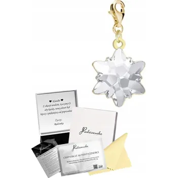 Přívěsek Zlatý přívěsek sněhová vločka s krystalem Dárek stříbro 925 PŘÁNÍ DÁREK