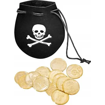 PIRÁTSKÁ TAŠKA PIRÁTSKÁ PENĚŽENKA MINCE TAŠKA DOPLŇKY KARNEVAL