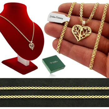 Řetízek ZLATÝ ŘETÍZEK BISMARK + SRDCE AŽUROVÉ STŘÍBRO 925 DÁREK PRO ŽENU