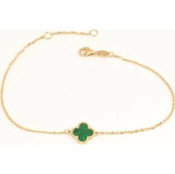 Náramek Dámský zlatý náramek se čtyřlístkem ZLNA1441F 18-20 cm + Dárek zdarma