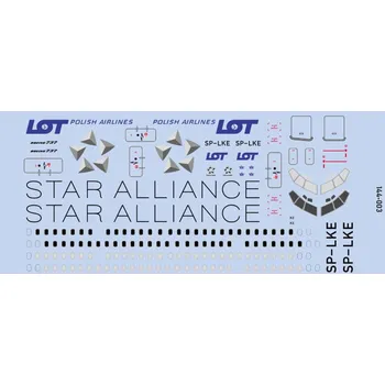 Plastikový model BOEING 737-500 PLL LOT / STAR ALLIANCE 1/144 DEKÁLY LOD144-002 (pzl)