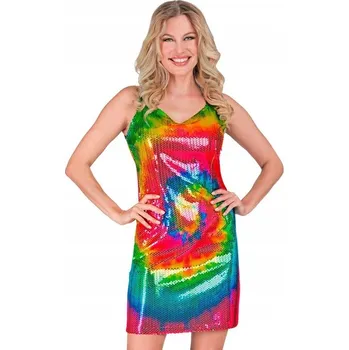 Karnevalový kostým Kostým šaty točivé kruh barevné L