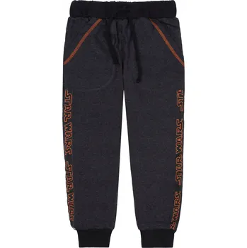 Chlapecké kalhoty STAR WARS Disney Grafitové pohodlné kalhoty pro chlapce, stahovací lem, velikost 116