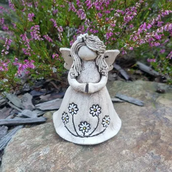 Svícen Keramický anděl na čajovou svíčku - šamotový Velikost: 13 cm