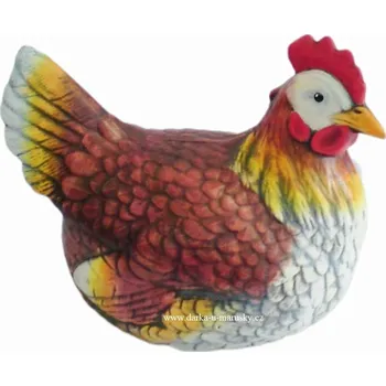 Zahradní dekorace Slepice "kvočna" sedící barevná