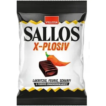 Bonbon SALLOS X-Plosiv lékořicové bonbóny s chilli náplní 150g 2 5 kusů