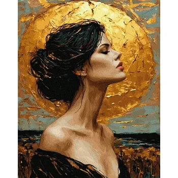 Malování podle čísel iPicasso zlatá metalická barva 40x50 cm na rámu