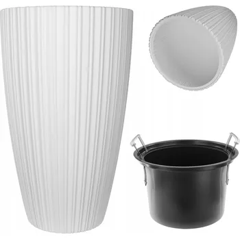 Květináč Květináč plast bílý, černý Kadax 30 cm x 30 x 49 cm