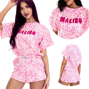 Dámské pyžamo Dámské bavlna pyžamo Kuba růžové velikosti XS/S